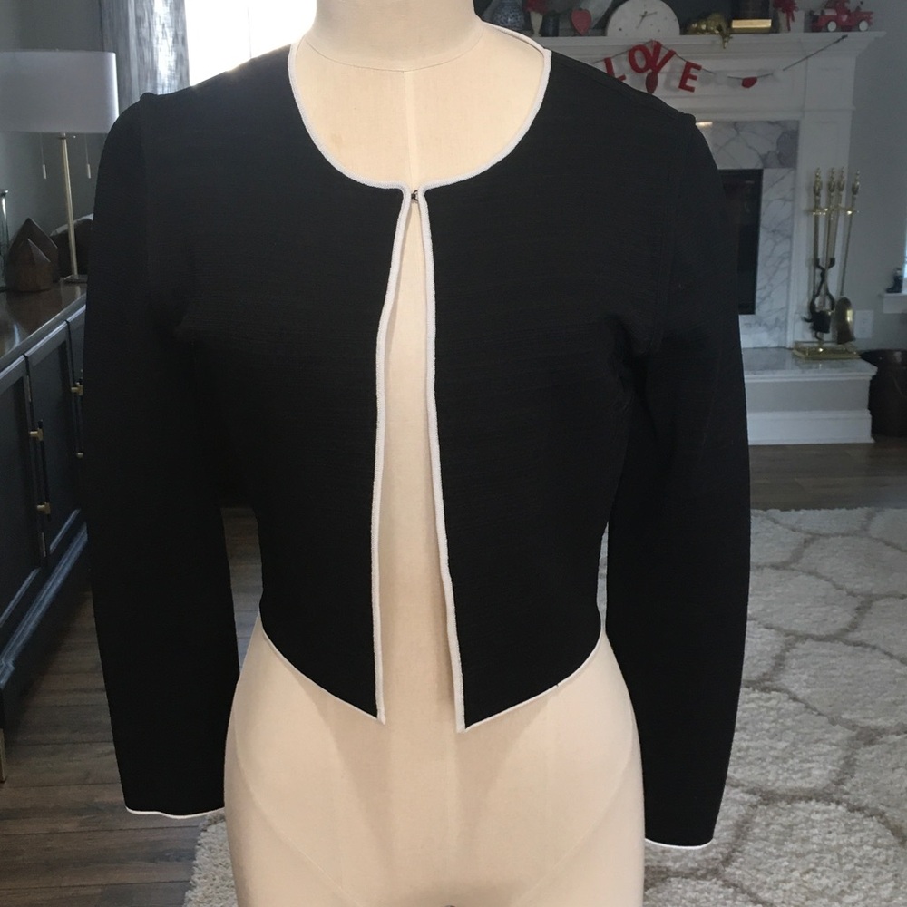 Carolina Herrera Black and Cream Women's Cardigan